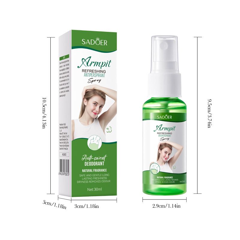 Underarm Odor Control and Anti-Perspirant Spray – Fragrance and Sweat-Reducing Portable Spray