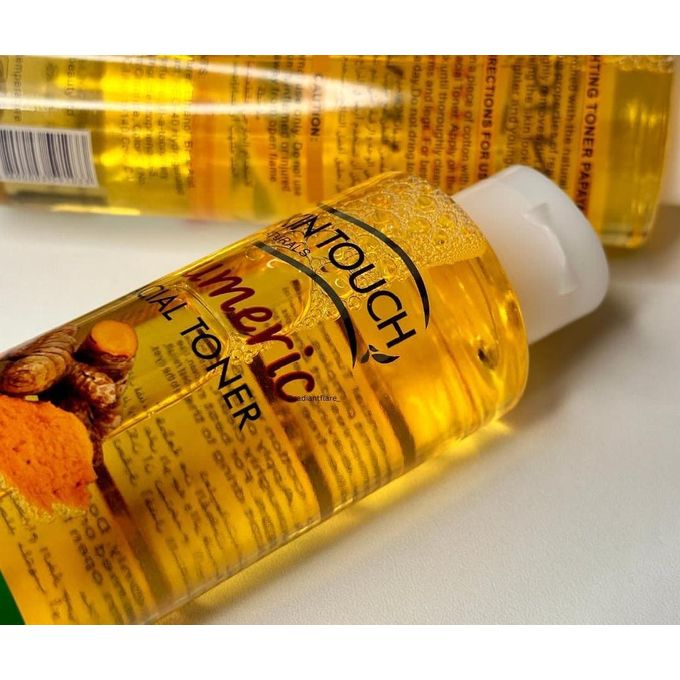 3 Packs Skin Touch Tumeric Facial Toner Alcohol-free Twith Tumeric Extract For All Skin Types Softer Smoother Hydrated Complexion Skin Touch Naturals Brightening Facial Toner , 250ml X 3