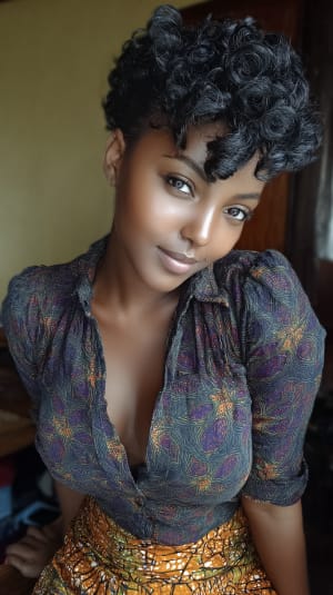 Synthetic Short Curly Wigs - 6 Inch 1B Black | Natural Look(African Women, Quick Install, Birthday Gift)