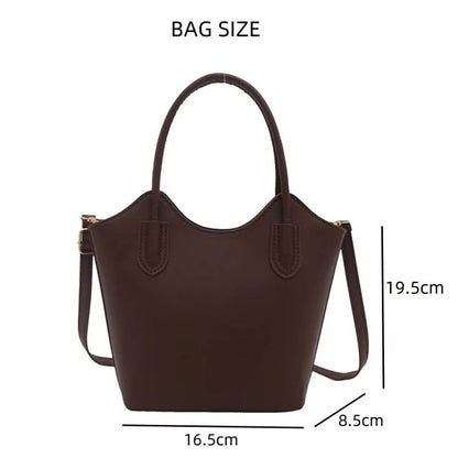 Mateamoda Minimalist Faux Leather Tote Bag Crossbody Bag Underarm Handbag