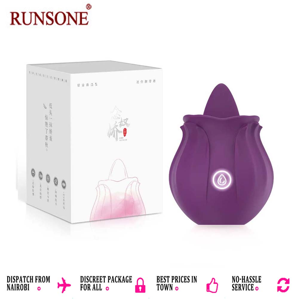 Rose Tongue Licking Vibrator Sex Toy Clitoral Sucker Clit Nipples Anal Stimulator Compact Adult Foreplay Solo Play Game Masturbation Gift for Women Ladies Couples