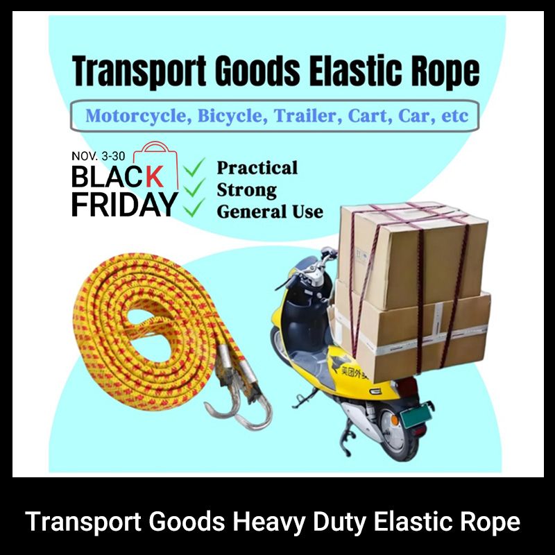 Transport Goods Heavy Duty Elastic Rope 1.5m Super Strong Cargo Tie Down Motorcycle, Bicycle, Car ,Cart, & Trailer Lashing Straps Essential Logistics & Delivery Accessories Truck & Boda Tie Downs