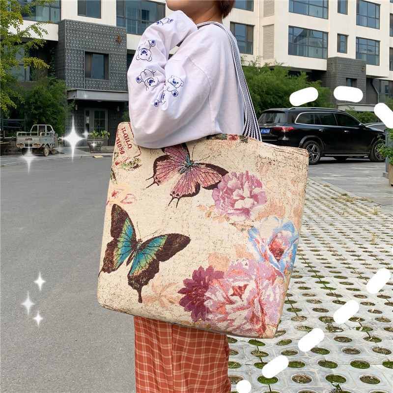 New Arrivals Fashion simple lady large size single shoulder bag printed canvas bag
