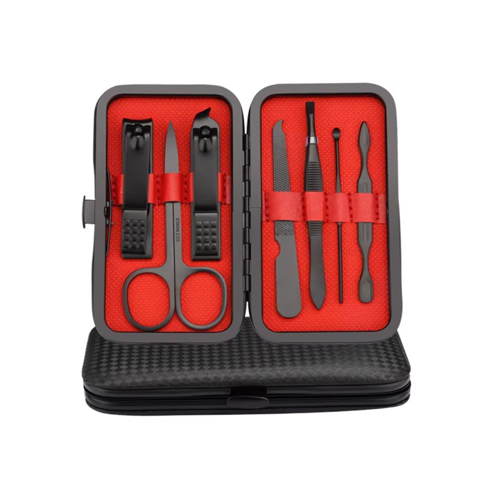 Stainless Steel 7-Piece Nail Set Elegant Black Nail Clippers Nail Clippers Nail File Full Manicure Beauty Tools