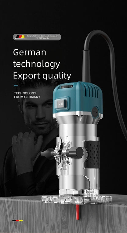 6 Speed A set of Electric woodworking , 800W Handheld Electric edger,Electric router,manual wood trimmer with 15 1/4 "drill bit sets, edge and roller guide rails,Electric router