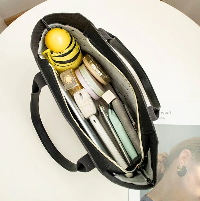 PU Leather Tote Bag Simple Style Elegant Wild Street Women Large Handbag