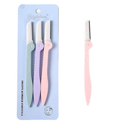 New Arrival 3PCS/Set Face Eyebrow Razor Trimmer Hair Beauty Face Eyebrow Shaper Shaver Pink Blue white Stainless Steel Blades Makeup Tools