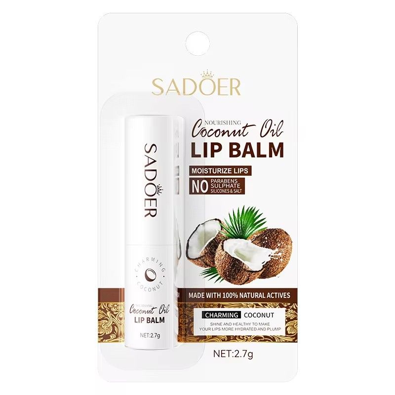 SADOER Coconut Brightening Lip Balm Moisturizing Anti Cracking Hydrating Repair Nourishing Lipstick Lips Skin Care Products