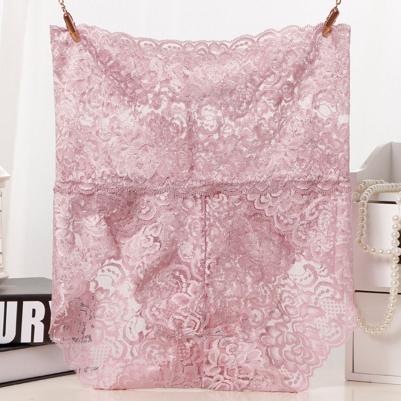 SizeL-2XL 3PCS women's high-waist-tuck lace panties Ladies' hip lift lace breathable lingerie transparent cotton crotch mesh briefs underwear