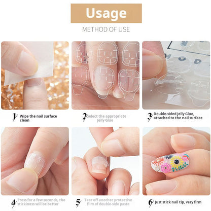 5 Sheets 120pcs/10 Sheets 240pcs/20 Sheets480pcs double-sided jelly glue false nails art tape sticker DIY tips false nails gel makeup tools