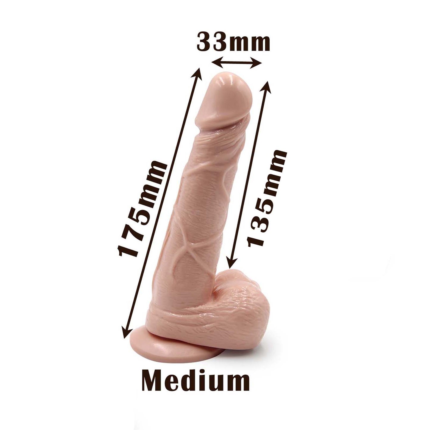 3 Sizes Dildo Options Small Medium Large Realistic Silicone Dildos Monster Cock with Balls Suction Cup Masturbation Adult Sex Toy for Women Perfect Love Gift for Couples Girlfriend Wife