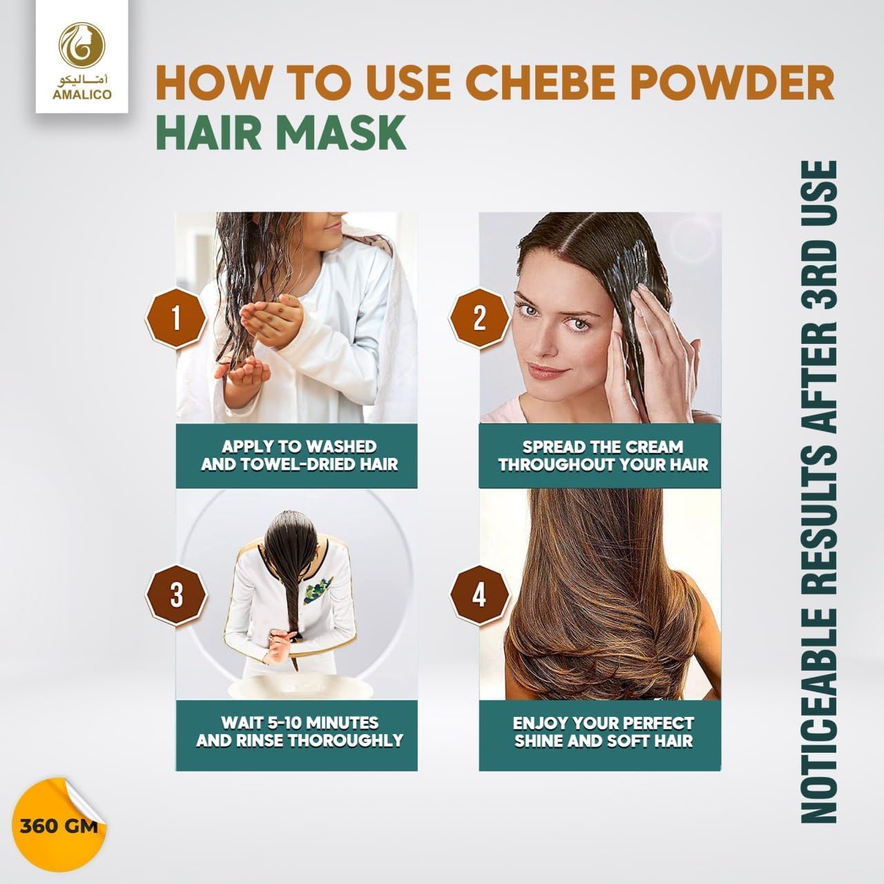 Amalico Chebe Repair Hair Mask for Dry and Frizzy Hair - Ready to Use Chebe Powder for Hair Growth, Hair Mask Treatment for Dry Hair Chebe Powder Hair Care Scalp Care