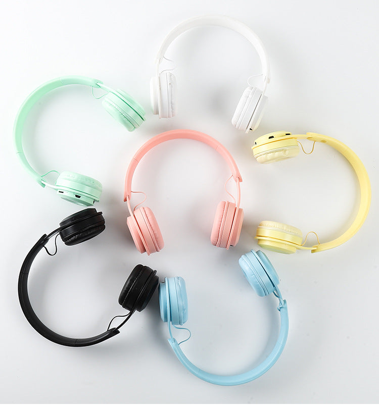 HW Lovely Y08 Bluetooth v5.0 Macaron Colorful Headphone Wireless Upgraded Headphones Support TF card