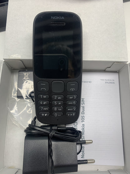 Refurbished Phone Nokia 105 2017 (Dual SIM) 800mAh 1.4" Unlocked Phone Long Power Super Signal Durable Classic Portable Shock Resistant Super Durable Nokia 105