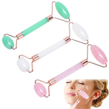 2pcs/set Skin Care Facial Rollers+Face Spa Massager Neck Roller Gua Sha Scraper Board Face Lift Up Wrinkle Remover Face Roller Scraper Set