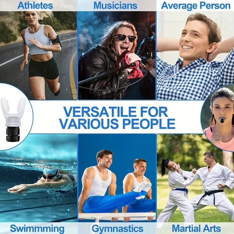 Portable Lung Capacity Abdominal Breathing Trainer With Adjustable Resistance Lmprove Your Lung Capacity And Sleep Quality Silicone Breathing Fitness Exercise Equipment Portable Throat Adjustable