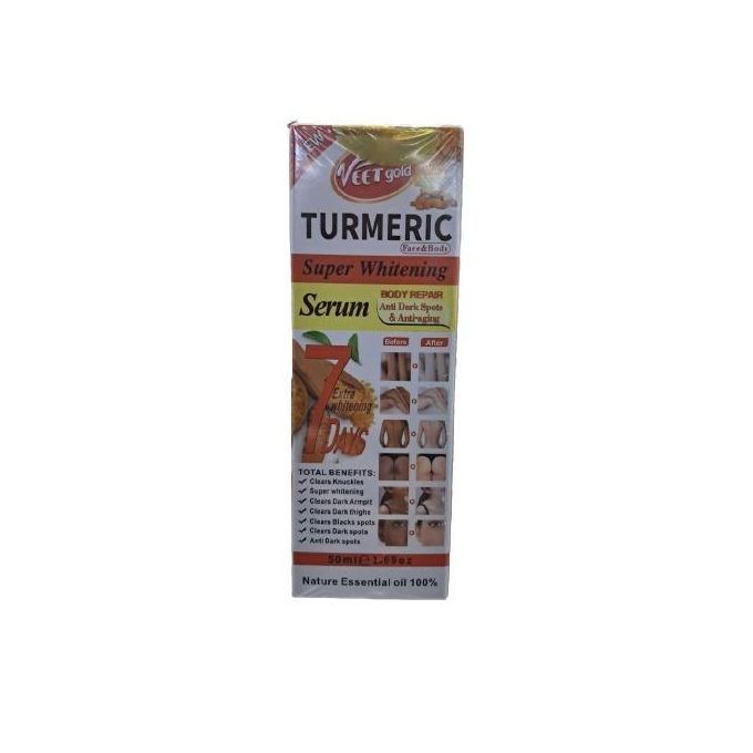 VEET GOLD Turmeric Super Whitening Face & Body Serum Intensive Whitening Turmeric Extract Rich in Antioxidants Nourishing and Hydrating Smoothes Skin Natural Extracts