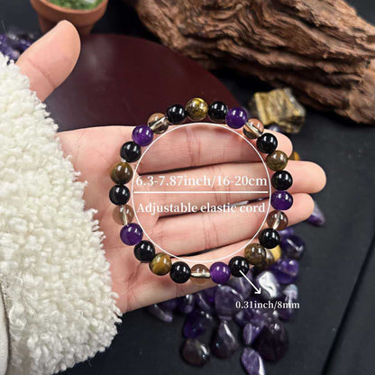 Bracelet Tiger Eye Stone Tea Crystal Amethyst Obsidian Fashion Bracelet