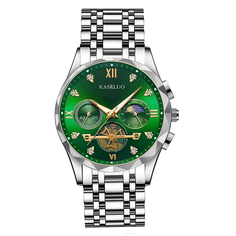 New multifunctional men's quartz watch versatile trendy waterproof luminous watch six-pin timing casual trendy men's alloy men's watch