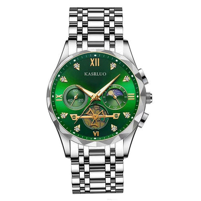 New multifunctional men's quartz watch versatile trendy waterproof luminous watch six-pin timing casual trendy men's alloy men's watch