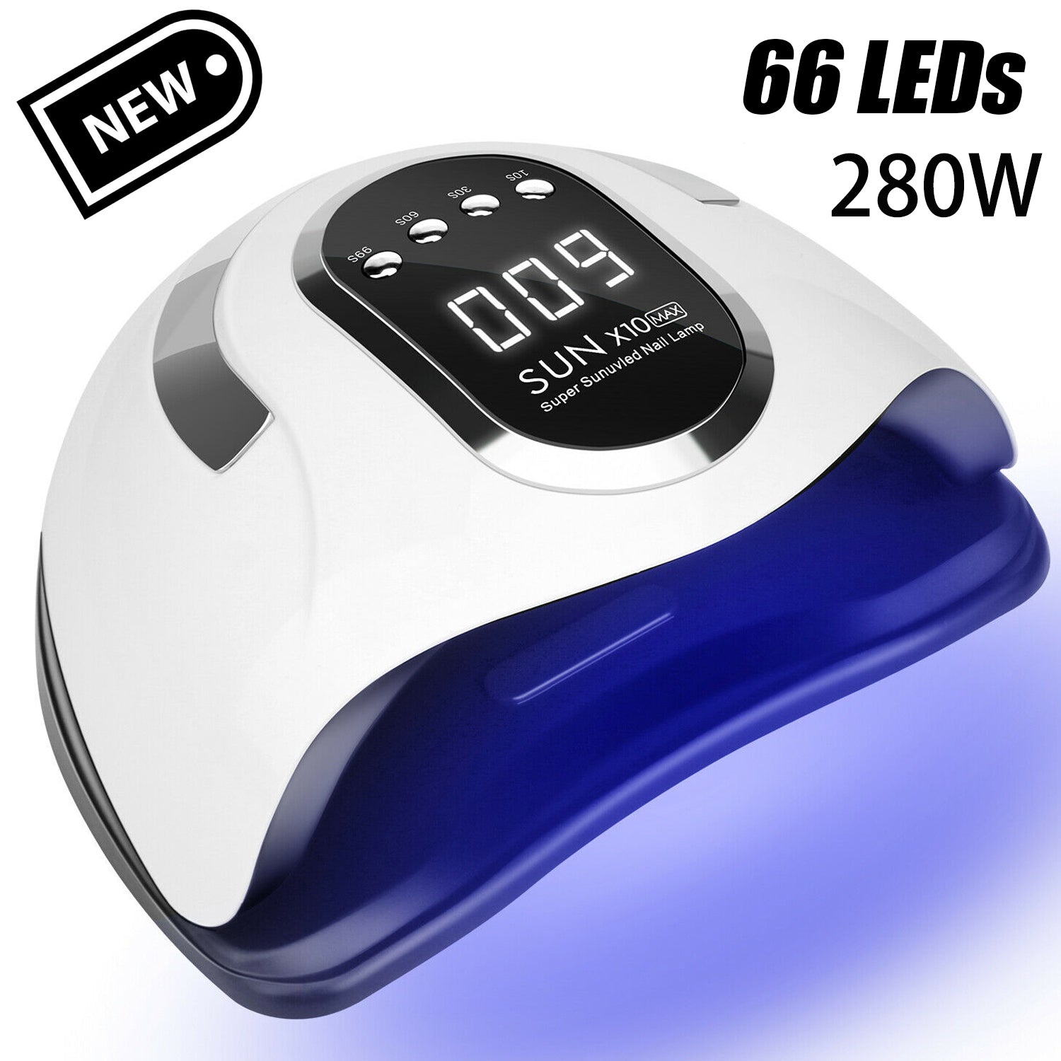 SUN X10 Max 280W Nail Dryers LED UV Light Blueque Nail Lamp Fast Drying Gel Nail Polish Dryer 66LEDS Home Use Ice Lamp With Auto Sensor For Manicure Salon