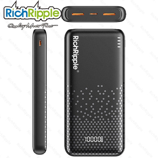 RichRipple 2A Fast Charge Power Banks 10000mAh iPhone&Android Power Bank Universal Portable Mobile Power With Dual USB LED Lamp powerbank