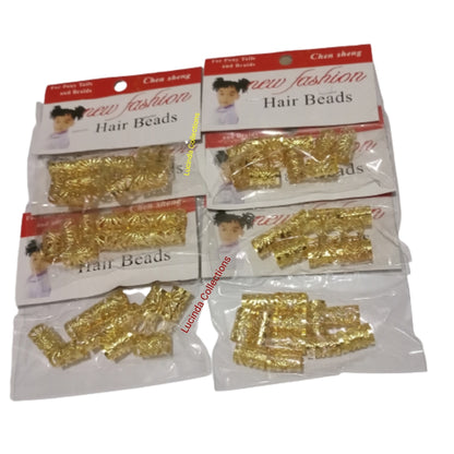 60/120 PCs Hair Braids Beads Rings Metal Gold Clips Dreadlocks Locks Cuffs