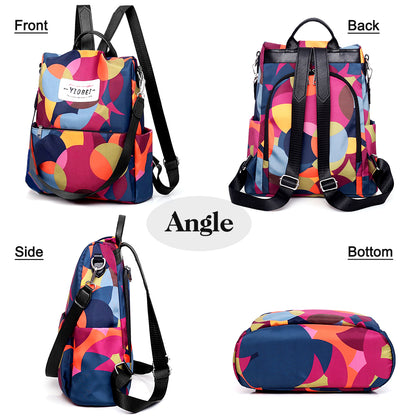Ladies Backpack Bags Women Casual Rucksack Oxford Cloth Waterproof - Multi Color