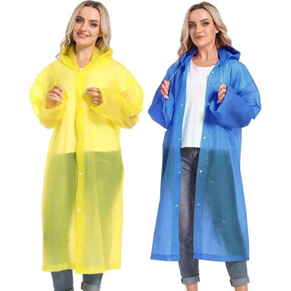 Disposable Adults Reusable Raincoats,Waterproof Rain Ponchos,Adults-Reusable Emergency Raincoats with Hoodand Drawstring
