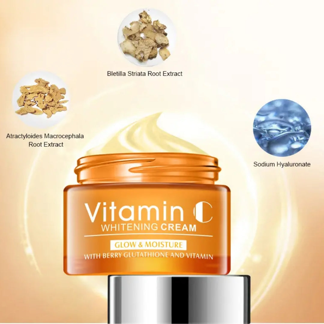 Vitamin C Whitening Cream With Berry Glutathione Hyaluronic Acid Glow and Moisture Skin Repair Multi function Essence - Disaar