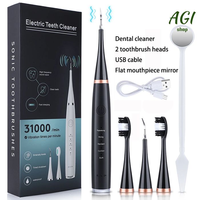 Electric Toothbrush Sonic Dental Teeth Whitening Kit Tooth Whitener Calculus Tartar Remover Tools Cleaner Stain Oral Care, Whitening Instrument Waterproof USB Fast Charging Device For Dental Brush