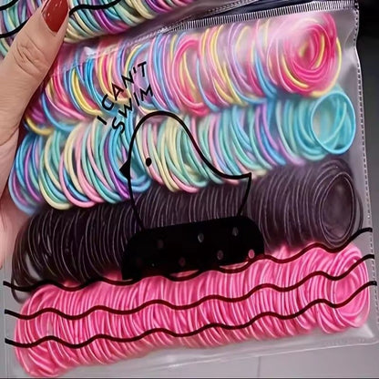 200/300pcs Cute Hair Ties For Kids & Girls - Colorful Elastic Polyester Hair Bands Ponytail Holder Children Rubber Band Hair Accessories