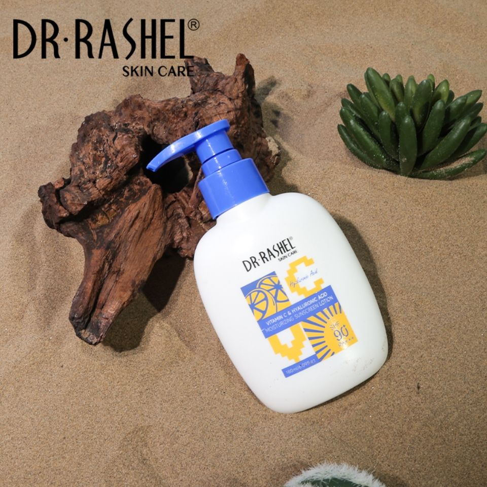 DR Rashel Vitamin C & Hyaluronic Acid Moisturizing Sunscreen Lotion SPF 90+ PA+++ High Sun Protection Cream Lotion Sunblock