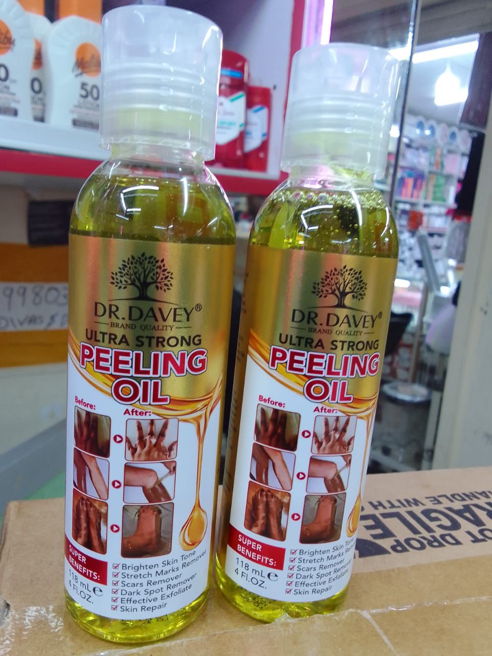2 Packs Dr Davey Skin Peeling Oil | Safe Yellow Peeling Oil Extra Strength,Strong Peeling Oil for Skin Brightening Moisturizing, Removes Dead Skin Cells 118ml X 2