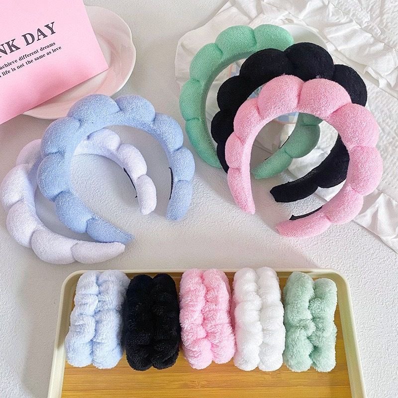 3pc set Spa Headband and Wristbands for Washing Face/makeup Absorbent Sponge and cuff Headband for Women's skin care routine Head band and Wrist bands pack