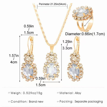 Ladies'Watch Square Inlaid Diamond Steel Strap Ring Necklace Earrings Double Row Full Diamond Bracelet Set Exquisite Elite Elegant Ladies' Casual Diamond Quartz Watch Jewelry Set For Gift Daily Wear