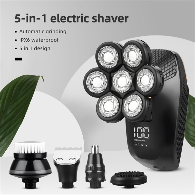 Men's Rechargeable Shaver 7D Floating Shaving Head Beard Trimmer 5 in1 Rechargeable Shaver Multifunctional Trimmer For Men