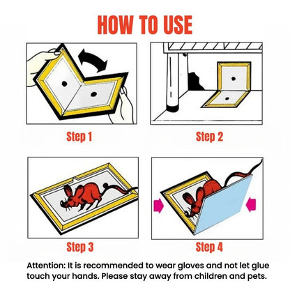 5pcs Sticky Pad for Rat Glue Trap for Mice Mouse Glue Board No-Scape Trap Strong Glue Mouse Traps Extra Sticky Board Rodent Catcher Kitchen Warehouse Mouse Glue Board Deratization Rat Destruction