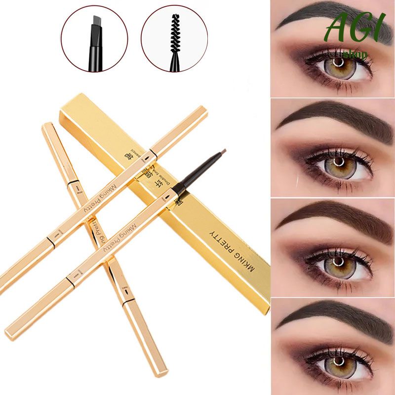 Double Head Eyebrow Pencil Super Fine Natural Long Lasting Waterproof Professional Brow Pen Eye Makeup Tattoo Eyebrow Pencil Brow Tattoo Pen Paint Makeup Eyebrows
