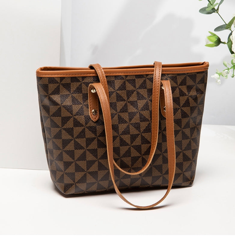 New Fashion Retro Large Capacity Fashionable Handheld One Shoulder Printed Tote Bag