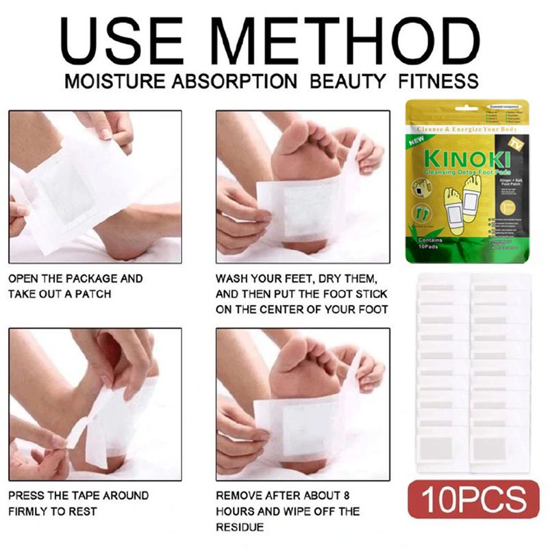 10pcs/box Detox Foot Patches, Foot Pads Toxins Remover Cleansing Detox Foot Patches, Feet Slimming Cleansing Herbal Body Health For Weight Loss, Detox Foot Patch Natural Improve Sleep Foot Body Care