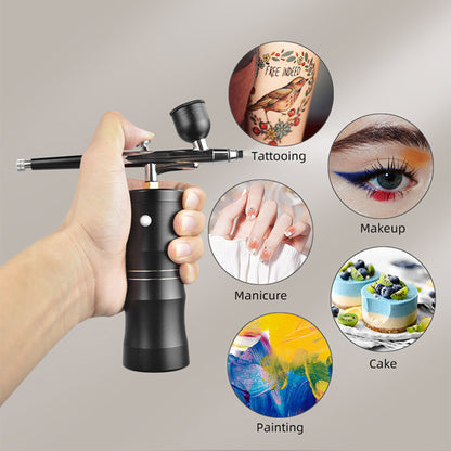 New Arrival Oxygen Injector Mini Air Compressor Kit Air-Brush Paint Spray Gun Airbrush For Nano Fog Mist Sprayer Art Makeup USB Rechargeable