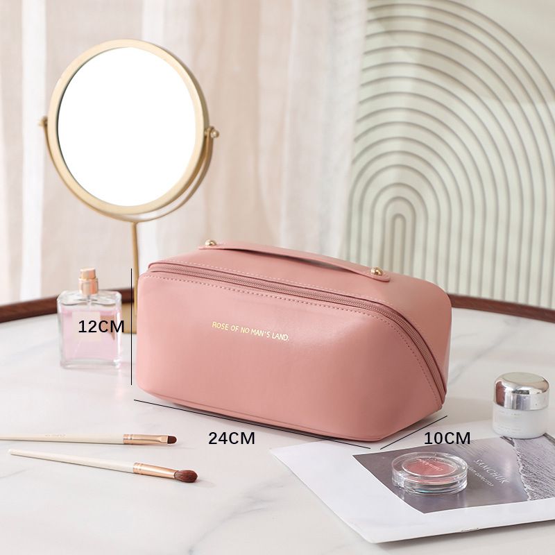 Large capacity travel makeup bag portable PU makeup bag/men and women waterproof bathroom washing and carrying bag multi-functional toilet makeup bag storage box