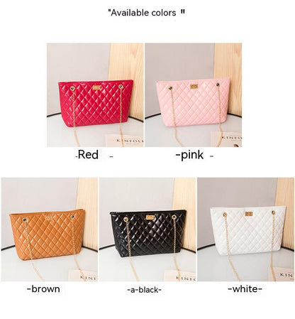 Big Tote Bags for Women Chain Crossbody Bag Diamond Lattice Shoulder Bag Female Large Leather Plaid Shopper Handbags