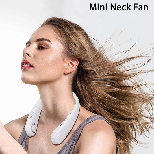 New Mini Neck Fan USB rechargeable Handheld fan without blades USB fan Portable Hand-held fan fashion Hand held fan
