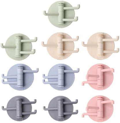 ZHJH 10Pcs of Self Adhesive Kitchen Wall Door Hook Key Holder Rack Towel Hanger Bathroom Rack Hooks Aluminum Multi-Purpose Storage Hooks