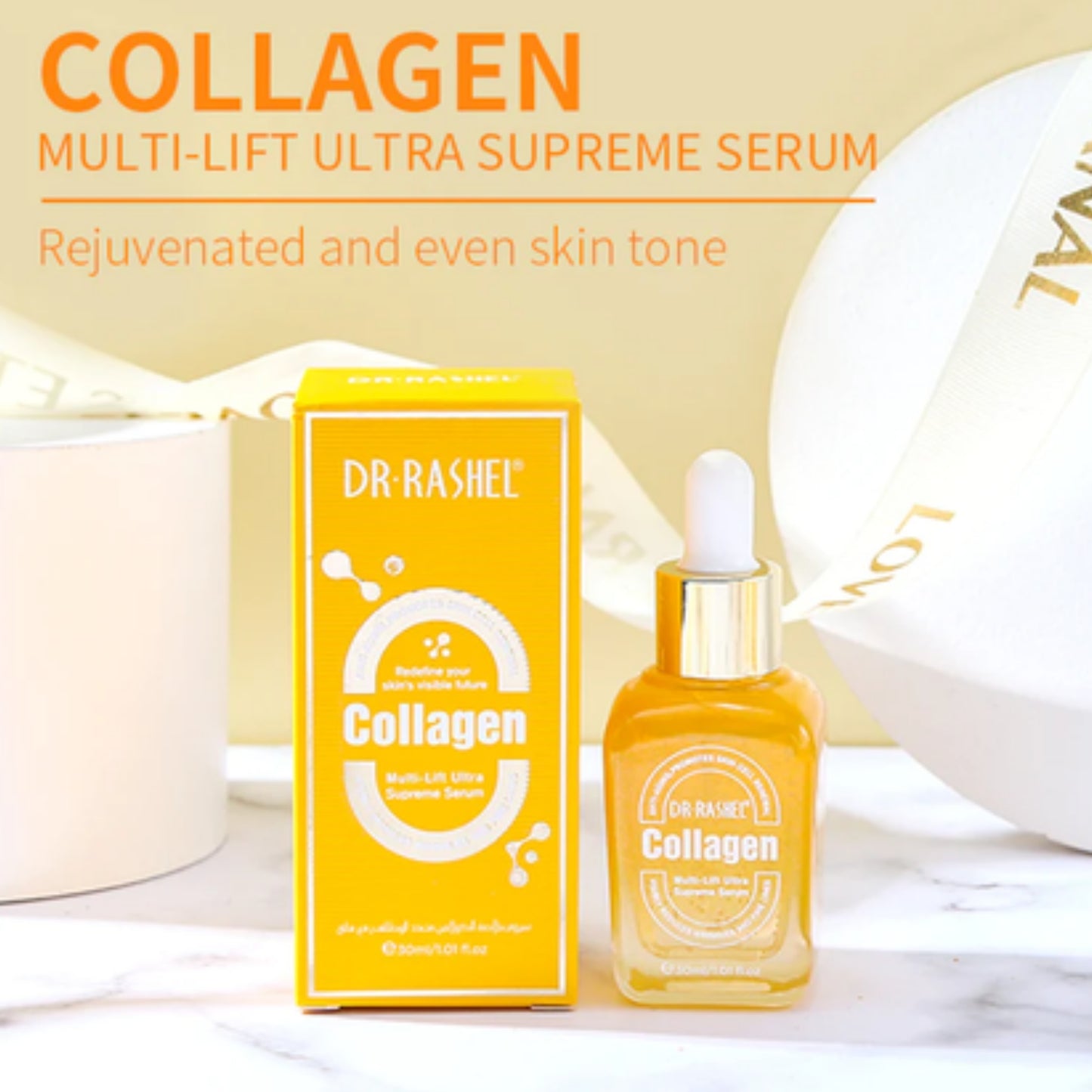 Dr. Rashel Collagen Multi-Lift Ultra Supreme Serum Anti-Aging Promotes Skin Cell Renewal Visibly Reduces Wrinkles and Fine Lines