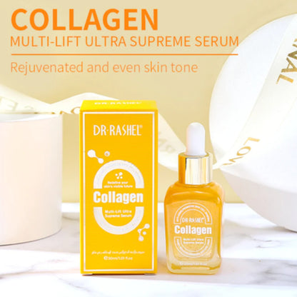 Dr. Rashel Collagen Multi-Lift Ultra Supreme Serum Anti-Aging Promotes Skin Cell Renewal Visibly Reduces Wrinkles and Fine Lines