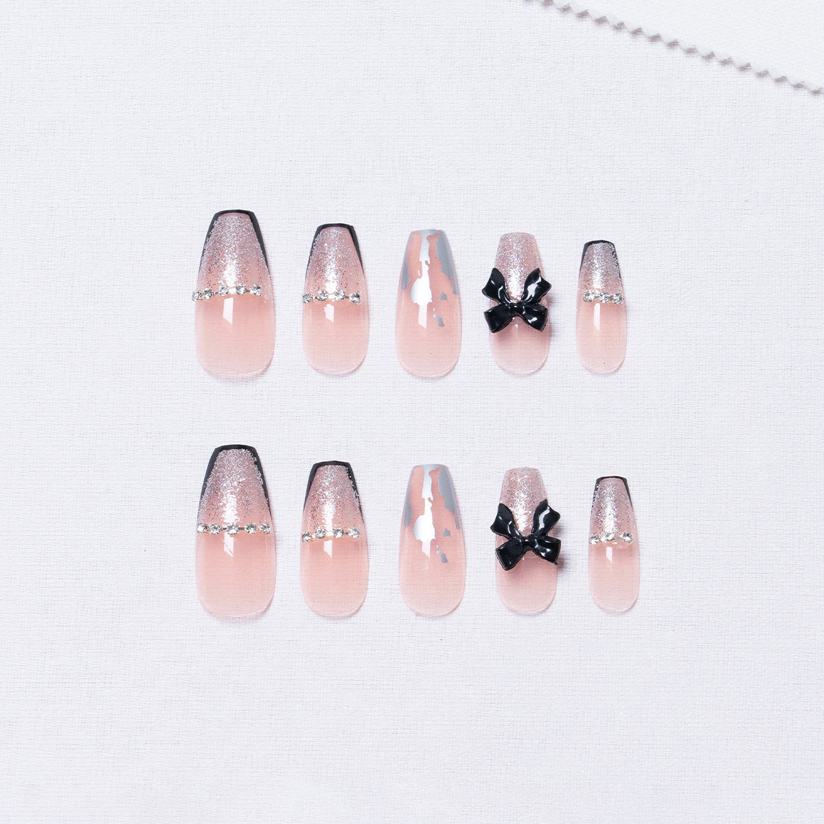 24Pcs nail enhancement fake nail patches reusable snap on style wearing nail patches