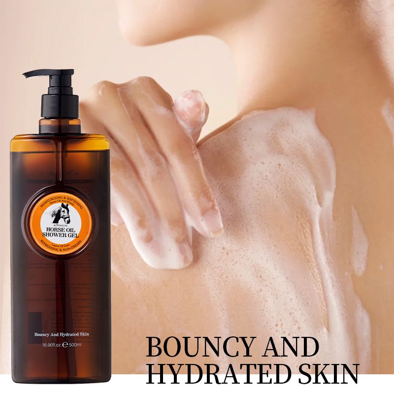 500ml KORMESIC Horse Oil Enriched Bath Gel with Hydrolyzed Collagen, Hyaluronic Acid & Shea Butter - Intense Moisturizing, Restores Elasticity, Repairs Roughness